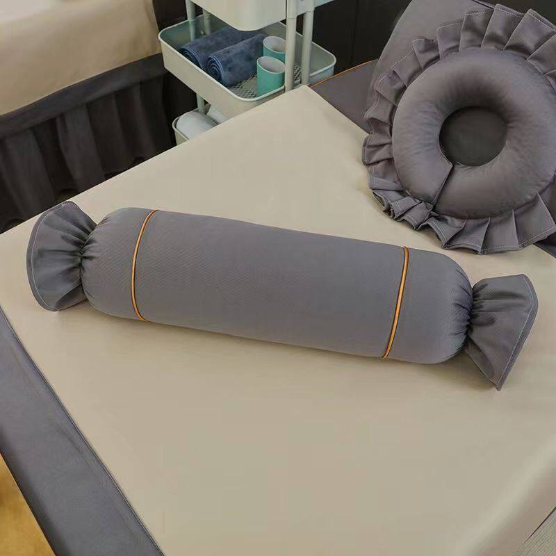 含芯糖果形按摩枕安全舒缓护颈,助眠可拆洗，长抱枕美容院垫脚枕