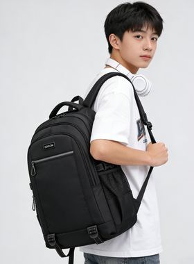 爱迪生初高中生减负护脊书包大容量反光迷彩双肩包男女同款背包