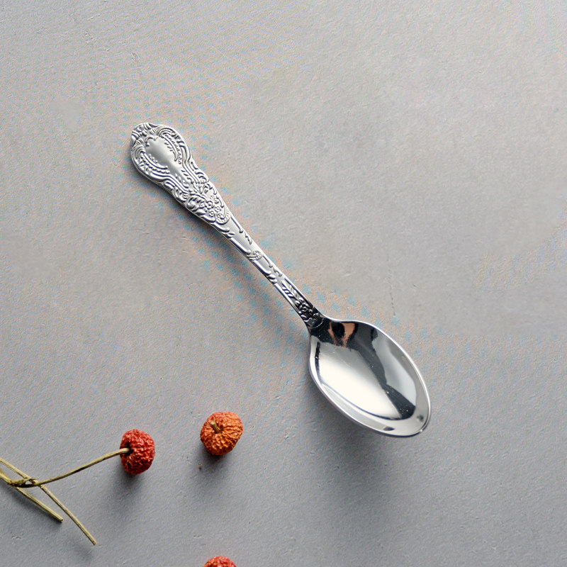 秋和岚匠复古浮雕轻奢风304不锈钢咖啡勺下午茶甜品勺高级蛋糕勺,餐饮具,咖啡勺,淘宝优惠券,粉丝福利购,淘宝优惠卷