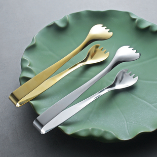 带齿防滑304薯片夹子不脏手食品吃零食小夹子辅食夹子食品夹商用