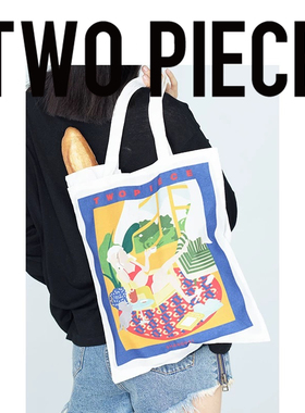 TWOPIECE独立设计师款潮流帆布包购物袋