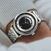 大表盘简约机械手表男2026新款 男生商务男款 虫洞概念氚气男生男表