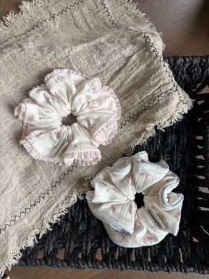 原创自制韩版针织碎花大肠发圈清新素雅女孩扎发绳头饰丸子头皮筋