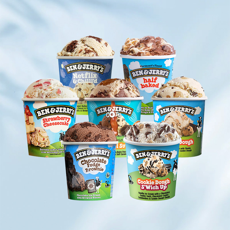【2桶自选】Ben&Jerry's本杰瑞巧克力布朗尼冰淇淋英国进口多口味