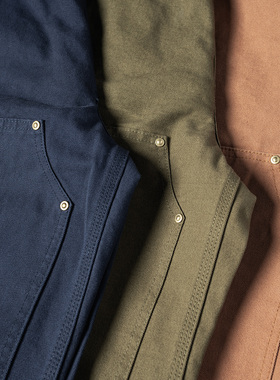 Double Knees加厚双膝补强帆布工装裤B01美式复古VIBE直筒休闲裤