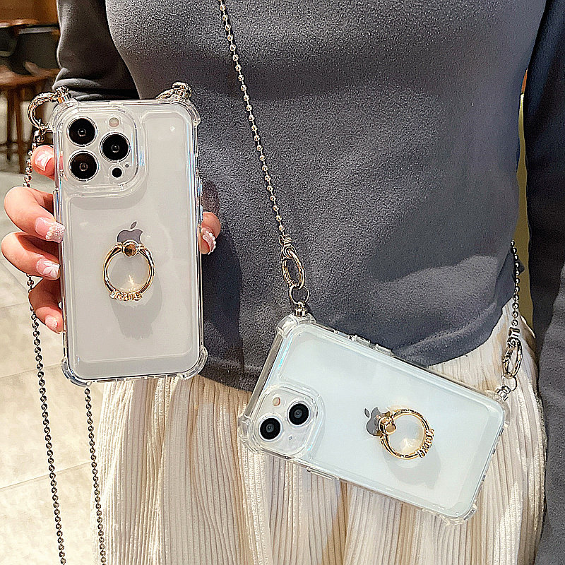 指环支架壳三星s24/s23/S22Ultra手机壳s21/s20fe/s10+斜挎Galaxy note20/10+背带A54/a53链条S9挂绳s8女适用