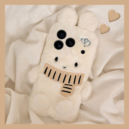 毛绒米菲兔适用opporeno14pro手机壳reno13/12/11pro立体reno10/9pro+秋冬reno8/7/6可爱5K新款4SE可爱3女2Z