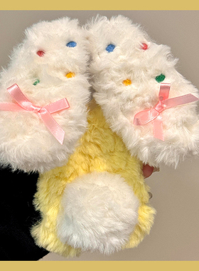 毛茸茸兔耳朵适用opporeno15手机壳reno14pro可爱reno13/12/11pro毛绒reno10/9pro+秋冬reno8/7新款6/5k女4/3