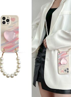 适用三星s24/s23/S22Ultra手机壳s21/s20fe/s10+支架Galaxy note20/10+斜挎A54/a53挂绳S9手链s8高级感女新款