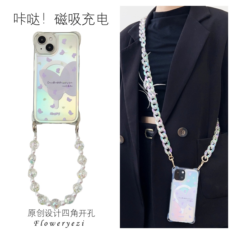 适用一加ace5/5pro四角开孔一加ace3pro手机壳oppo1+ACE2V磁吸一加12斜挎1+ace2pro链条一加Ace3V挂绳女小众
