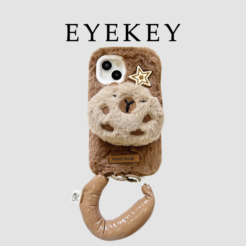 卡通毛茸茸适用任意型号手机壳女