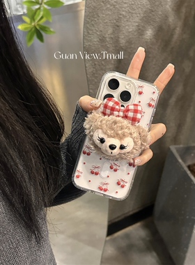 毛绒雪莉玫公仔磁吸支架vivoiqoo12/11/10/9pro手机壳iqooneo8/7/6/5se秋冬iqooneo5/3透明IQOO11PRO适用女套