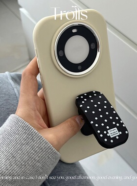 小众ins黑色波点推拉支架适用vivox200/x100pro手机壳x90s硅胶x80软x70/x60高级感x100spro时尚x200promini女