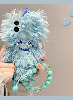 炸毛小怪兽适用魅族21Note手机壳魅族21pro斜挎魅族20PRO挂绳魅族18毛绒魅族20classic秋冬18x新款女毛茸茸套