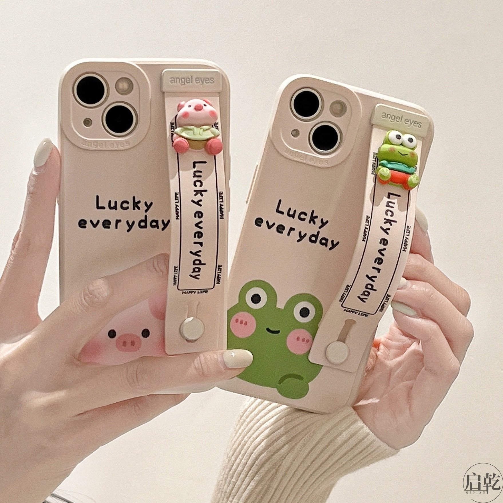 立体青蛙小猪oppofindx6/x5pro手机壳findx3/x2腕带壳k10/k9pro可爱k7