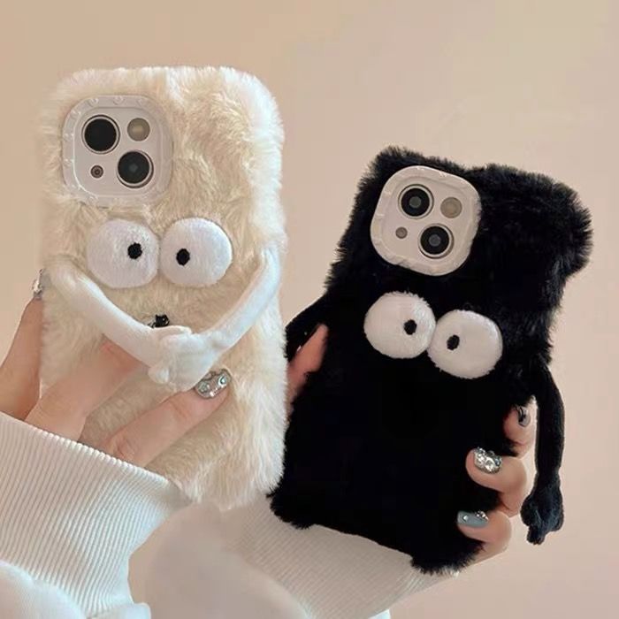 oppo任意多型号手机壳女毛绒煤球