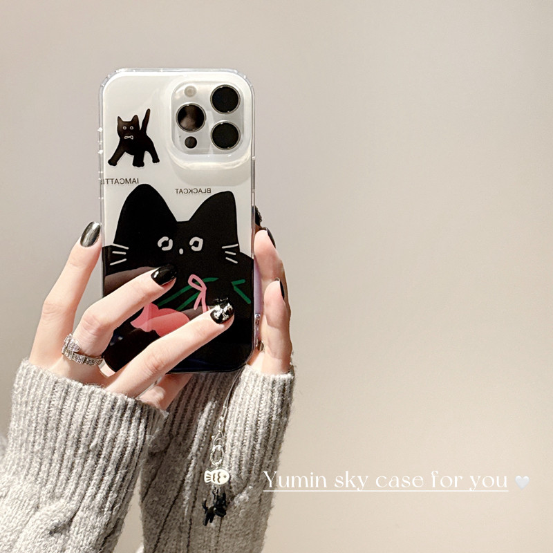 趣味卡通花朵猫咪适用OPPOA1Pro手机壳A3x新款a2m挂坠a98/A97少女a96/a95硅胶a93s/a92保护套a58/a57软a72A56