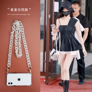 90GT 60pro斜跨荣耀x50i 9x女x9a 吴宣仪同款 x40链条x30斜跨x10 手机壳适用华为荣耀200pro四角开孔100