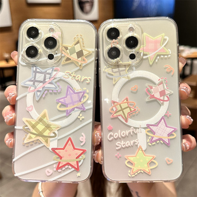 磁吸Magsafe适用三星s25ultra手机壳S24渲染星星s23+透明s22硅胶note20/10简约s21/s20plus趣味S25FE女生s10+