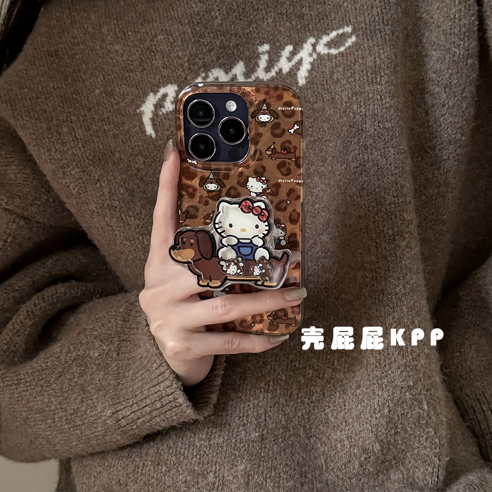 可爱棕香肠狗狗摇摇乐支架三星s25ultra手机壳新款s24ultra全包s23防摔s22保护套