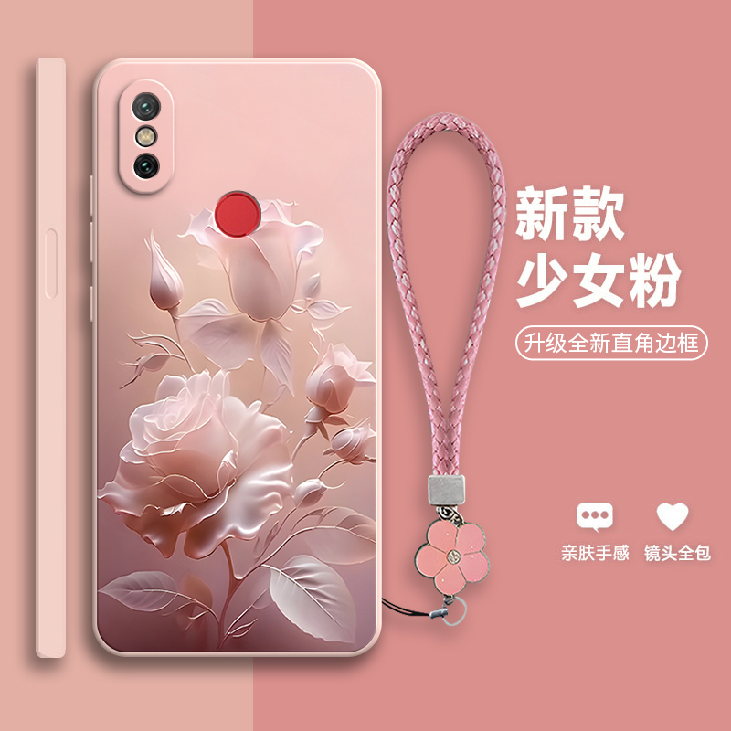 沙龙玫瑰适用小米6x手机壳mi6x硅胶保护套全包防摔男女款米六叉M6X软壳ml全包边新款外壳x6涂鸦6×钢化膜mix