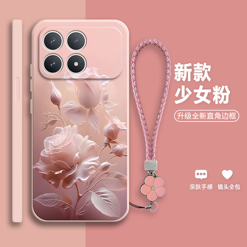 适用小米POCOF8Pro手机壳POCO F8Por沙龙玫瑰硅胶5G全包防摔保护套MiPOCOF男F8p女P0C0F8Pr0新款XiaoMi外壳