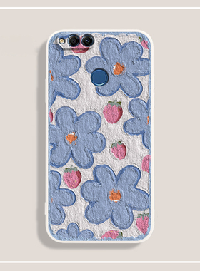 油画花花华为荣耀畅玩7X手机壳适用honor新款硅胶BND一aloo保护套al00全包BNDAL防摔BNDALOO男x7女七华钢化膜