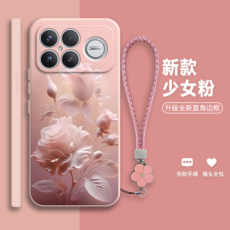 适用小米POCOF8Ultra手机壳POCO F8U沙龙玫瑰硅胶5G全包防摔套MiPOCOF男uitra女P0C0F8至尊版新款XiaoMi外壳