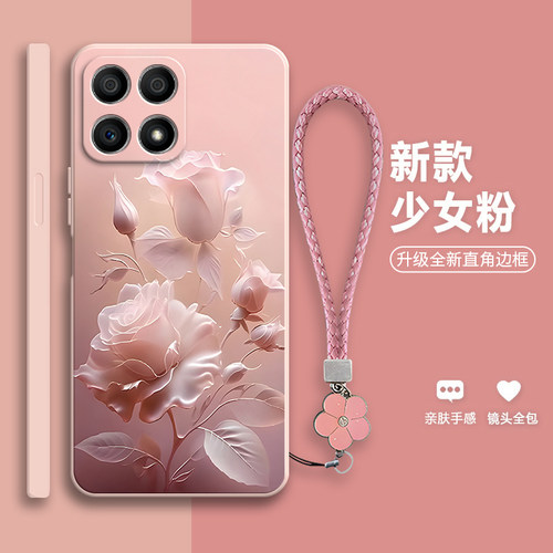 沙龙玫瑰适用华为荣耀x30i手机壳honorx新款TFY一AN00硅胶honor保护套男女全包防摔叉ANoo外壳30xi潮TFYAN女