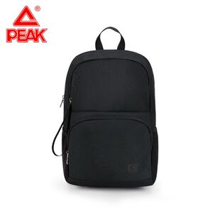 匹克双肩包简约通勤运动背包黑色大容量学生书包外出旅行轻便背包