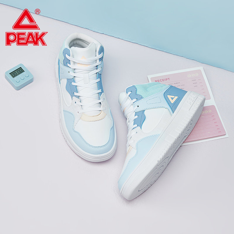 匹克板鞋女秋冬新款高帮文化休闲鞋厚底内增高女鞋耐磨百搭运动鞋