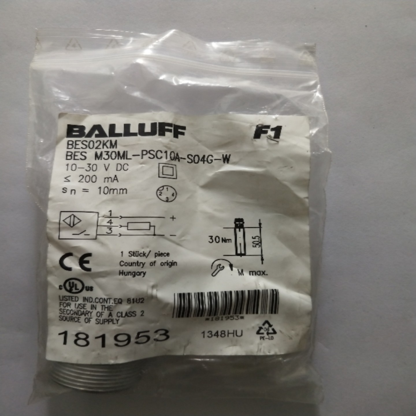 售前询价全新原装巴鲁夫 BES02KM BES M30ML-PSC10A-S04G-W 现货