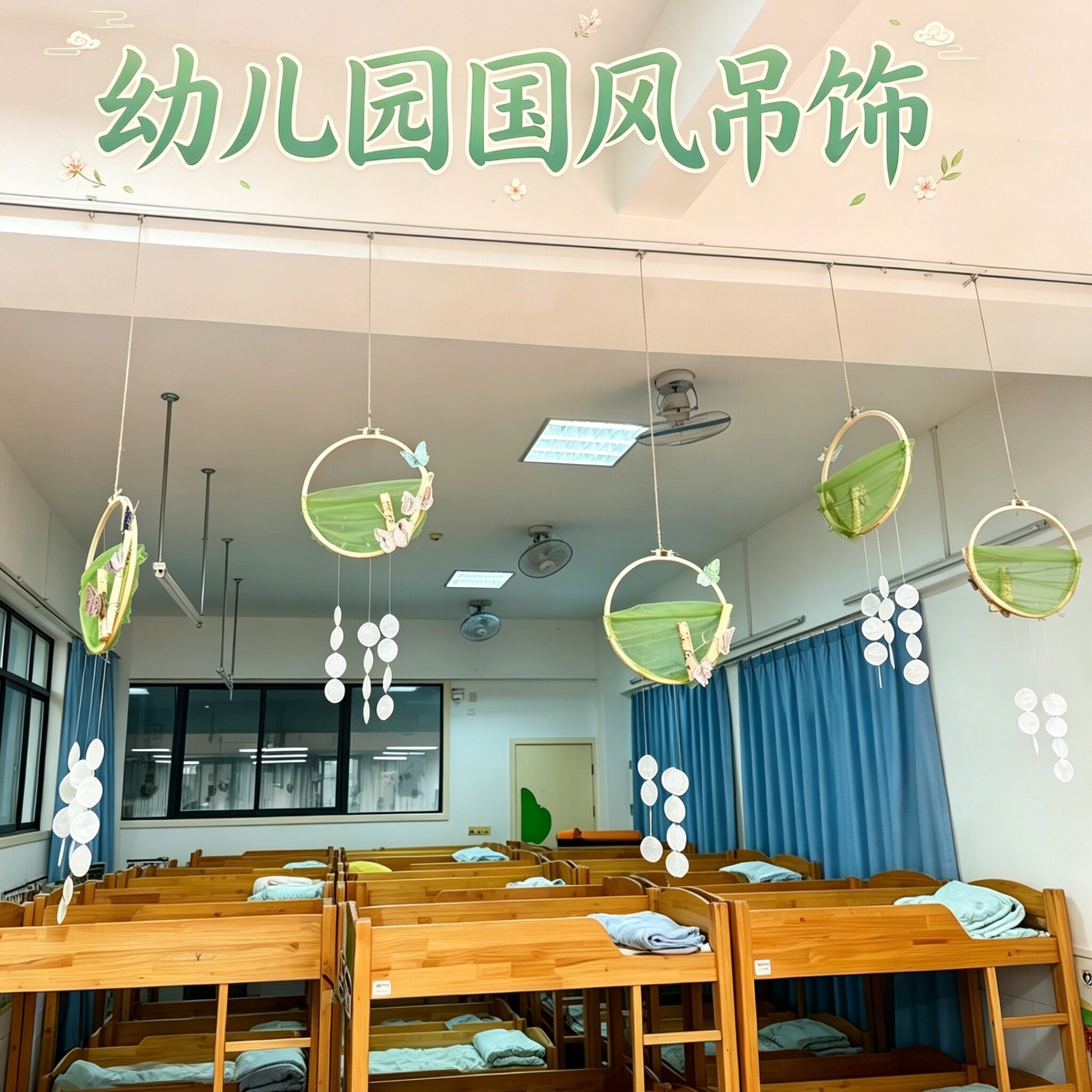哇！绿色国风吊饰幼师闭眼抄作业图片