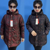 烫金花连帽驼绒棉加厚保暖棉衣外套中老年女装 妈妈冬装 棉服中长款