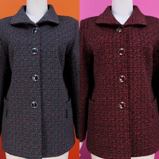 老年人秋装女奶奶外套秋冬款60岁70老人加厚开衫中老年妈妈上衣潮