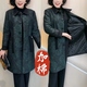 棉衣翻领宽松外套 时尚 2025秋冬加棉提花风衣女阔太太妈妈装 中长款