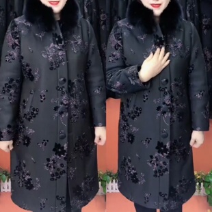 阔太太加棉风衣女中长款气质妈妈装冬装2025新款翻领显瘦百搭外套