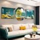 饰画 免打孔新式 客厅装 画家和富贵现代轻奢寓意沙发背景墙三联挂