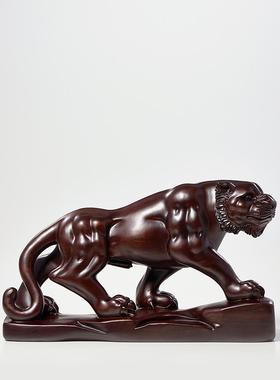 虎啸山河老虎摆件实木客厅办公室开业礼品装饰生肖虎上山虎工艺品