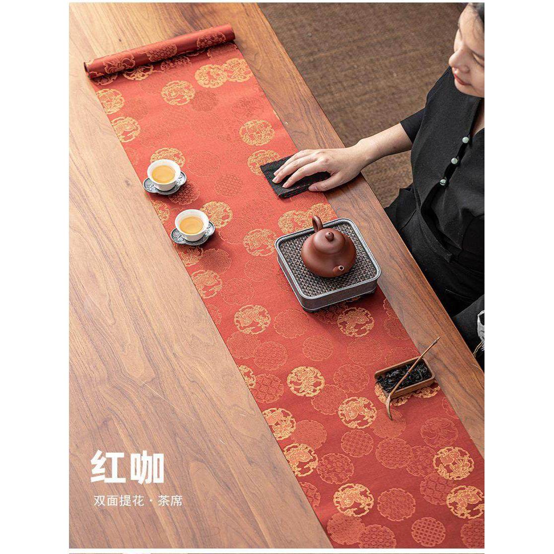 织锦提花茶垫中国禅宗风格防水桌布简单优雅的民族风格长双面桌旗,餐饮具,茶道/零配,淘宝优惠券,粉丝福利购,淘宝优惠卷