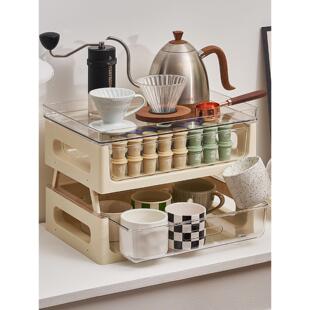 杯架防尘怀子收纳架咖啡杯水吧置物架咖啡架桌面水杯架茶包收纳盒