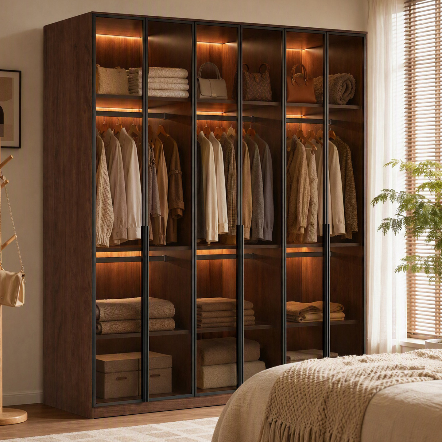 兔宝宝ENF级玻璃门木衣柜