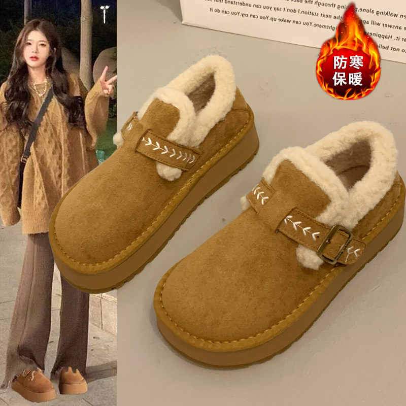 厚底加绒毛毛勃肯鞋女款2026新款春秋一脚蹬豆豆鞋保暖棉鞋0115w,女鞋,勃肯鞋/软木鞋,淘宝优惠券,粉丝福利购,淘宝优惠卷