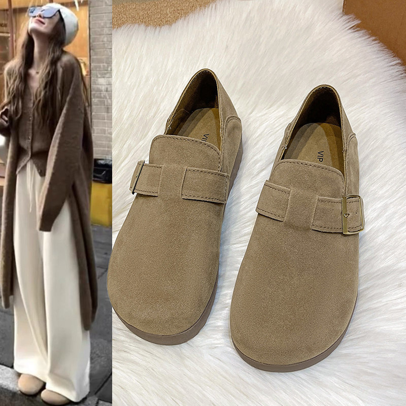 全包勃肯鞋女2026春秋新款平底一脚蹬懒人鞋配裙子豆豆单鞋0123r,女鞋,勃肯鞋/软木鞋,淘宝优惠券,粉丝福利购,淘宝优惠卷