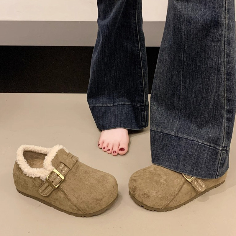 全包厚底豆豆勃肯鞋女春秋2026新款一脚蹬加绒毛毛棉鞋保暖0115w,女鞋,勃肯鞋/软木鞋,淘宝优惠券,粉丝福利购,淘宝优惠卷