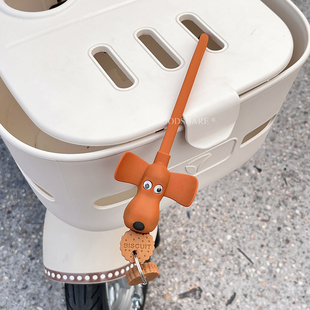 电动车车篮锁加粗防盗锁可爱卡通小狗电瓶车自行车车筐钥匙锁通用