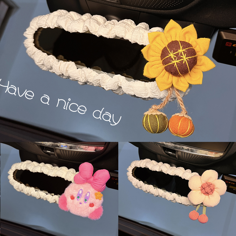 汽車后視鏡裝飾套可愛卡通網紅
