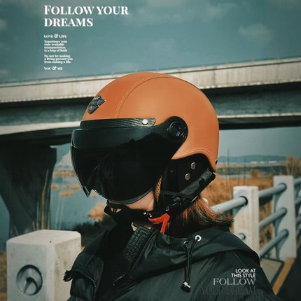 A类新国标3C四季通用电动摩托车头盔男女半盔冬季可拆围脖安全帽