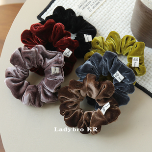 细腻金丝绒丝绒带标肠圈不伤发 头饰 扎头发发绳女发饰百搭新款