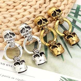 复古骷髅头连接扣 手链衔接扣合金皮绳扣diy手工饰品配件